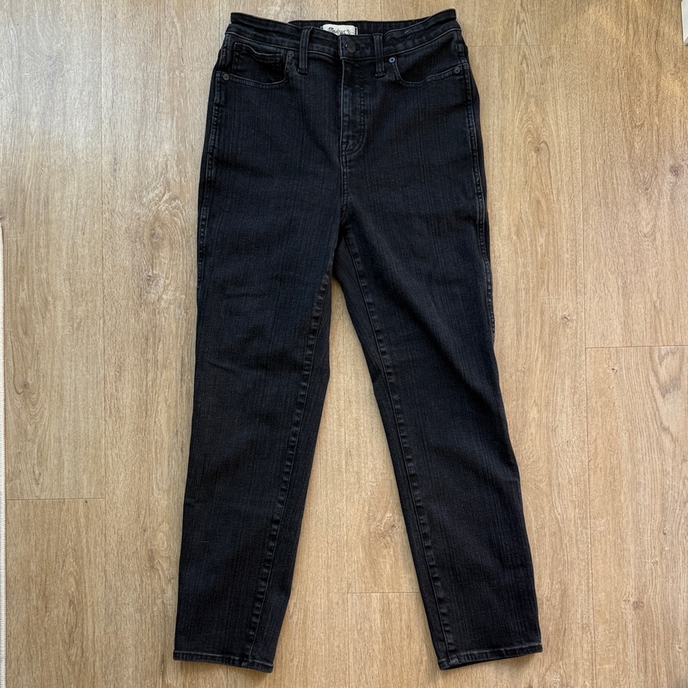 Madewell Curvy Stovepipe Jeans Black Wash Size 29 High Rise Straight